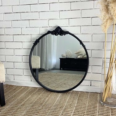 Casa Baroque round mirror 70cm with ornate metal frame