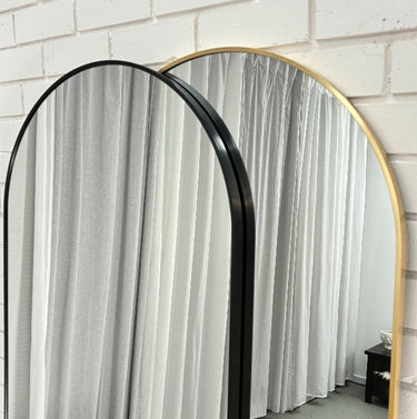 Areya tall arch mirror in a black finish