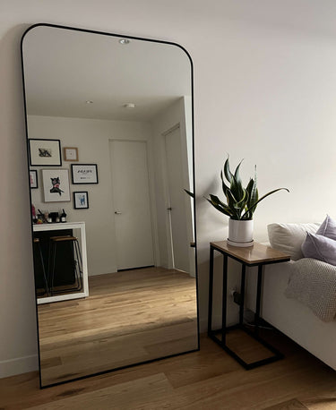 Contemporary rounded top mirror 200x100cm thin frame