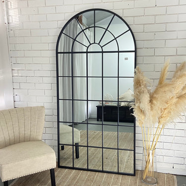 The Arch Grid mirror 200x100cm industrial window style