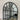 Arch grid window mirror leaning against a wall