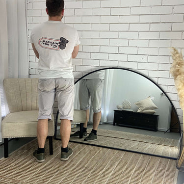 Half Moon arched mirror above a console table