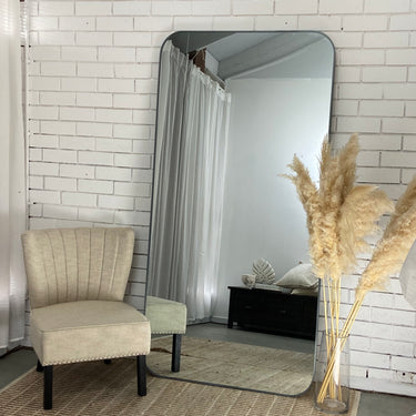 Contemporary Rounded Top & Bottom Mirror