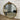 Ornate baroque round mirror in an entryway