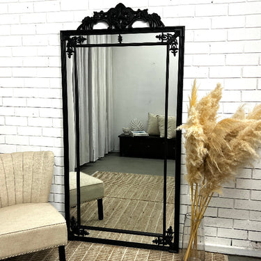 Gold Rose Hamptons mirror with mirrored panel frame