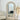 Aurora concrete-look wood frame mirror, 182 x 104cm, off-white