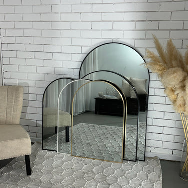 Bathroom arch mirror with thin aluminium frame