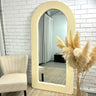 Mediterranean Luxe concrete-look wood frame mirror, 200 x 100cm