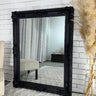 French Provincial mirror black 130x100cm carved wooden frame