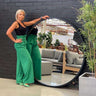 Huge Milano 150cm round wooden mirror styled in a living room