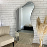 Slimline Hourglass frameless wavy mirror, 175 x 80cm